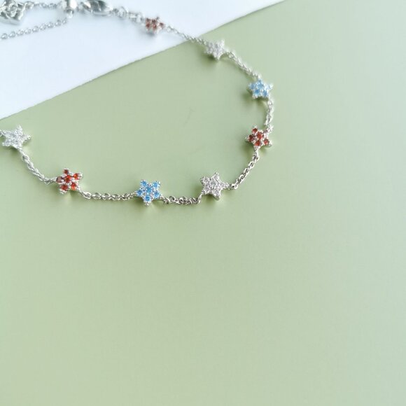 Kendra Scott Sierra Star Crystal Chain Bracelet - Silver - Picture 2 of 5